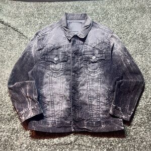 True Religion Jimmy Trucker Jacket Charcoal Fade Size Medium